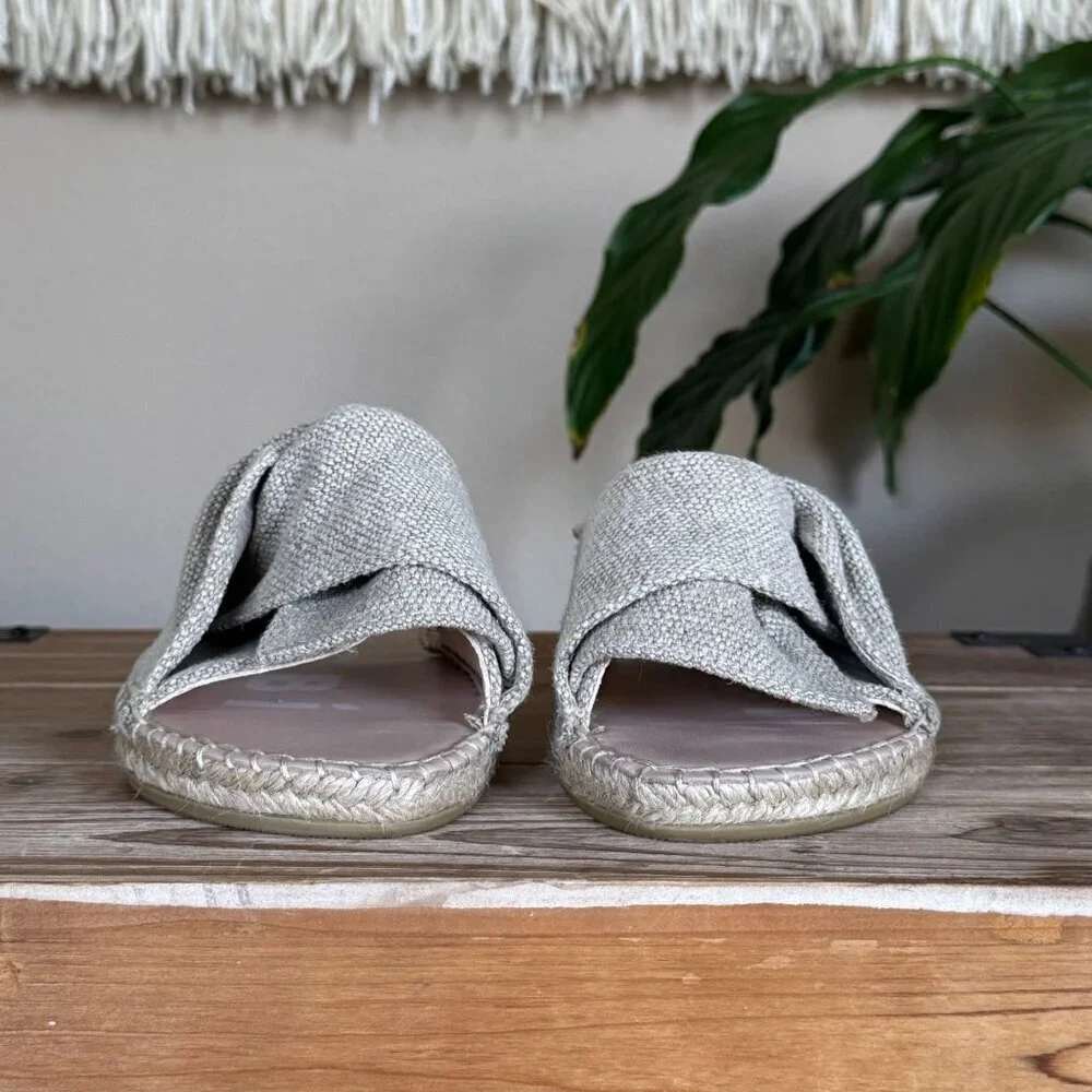 Manebi La Havana Knot Neutral‎ Hemp Euro Summer Espadrille Flat Slides Size 7